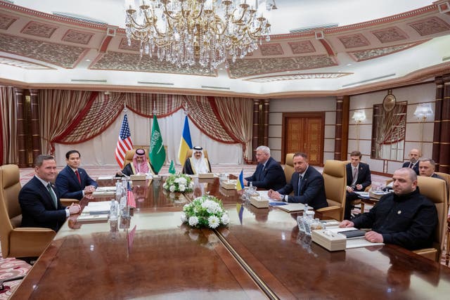 <p>The US and Ukrainian officials come face to face for talks in Jeddah</p>