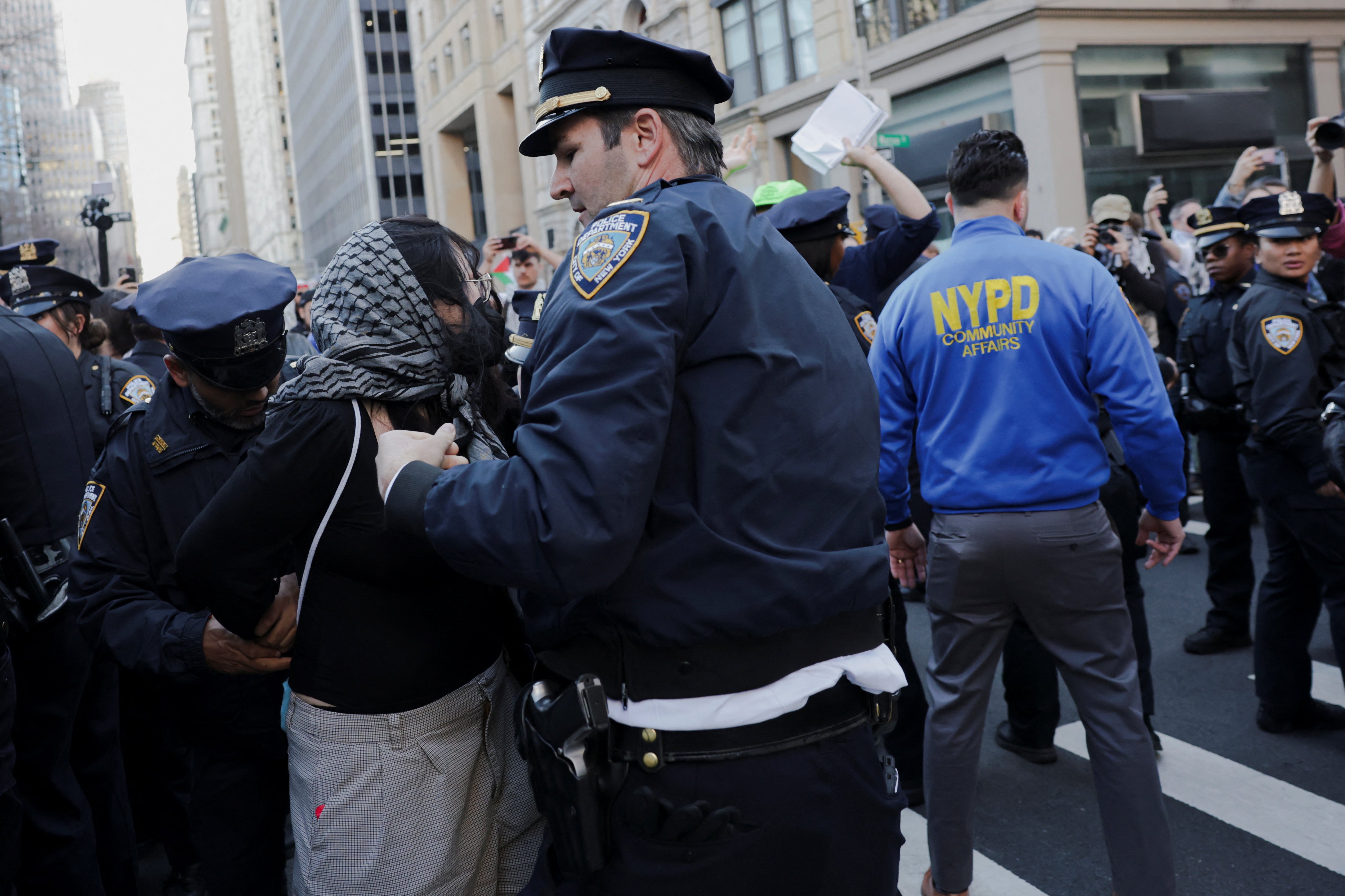 There were reports of about a dozen arrests in New York