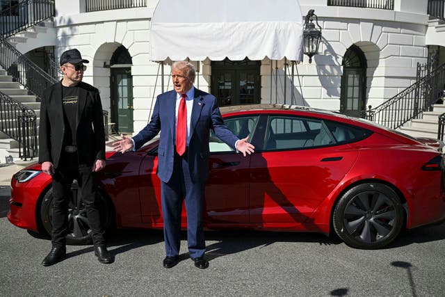 <p>Elon Musk (left) is reportedly planning to donate $100 million to a Donald Trump super PAC</p>