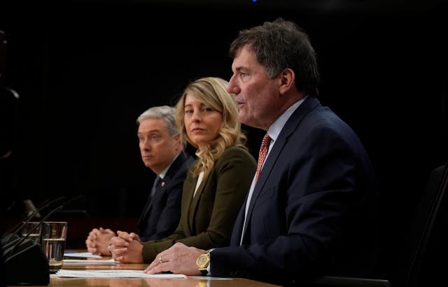 O ministro da Inovação, Ciência e Indústria, Francois-Philippe Champagne, durante coletiva sobre tarifas em Ottawa.