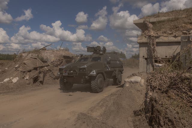 <p>Ukrainian troops near the Kursk border</p>