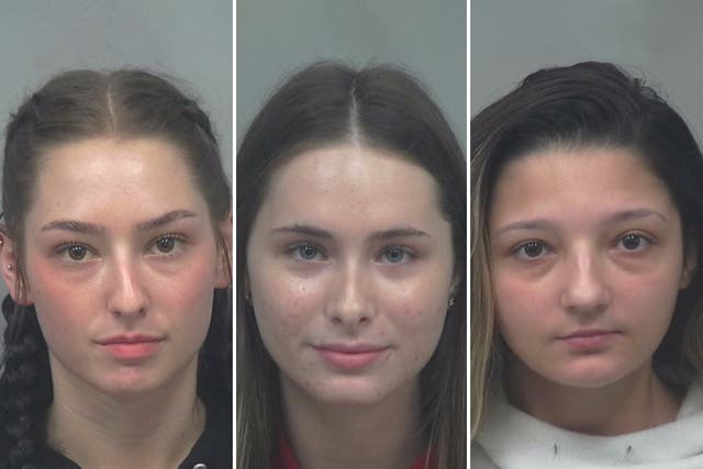 <p>Leila Dejager, Morgan Flinchum and Kaylee George were arrested following the altercation at the Georgia gas station</p>