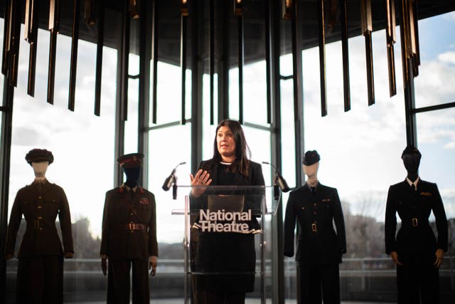 Culture Secretary Lisa Nandy announces a VE Day programme at the National Theatre (James Manning/PA)