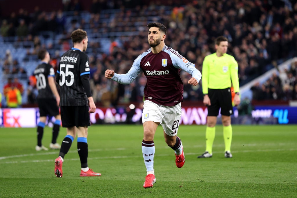 Asensio transformed the game off the bench as Villa saw off 10-man Brugge