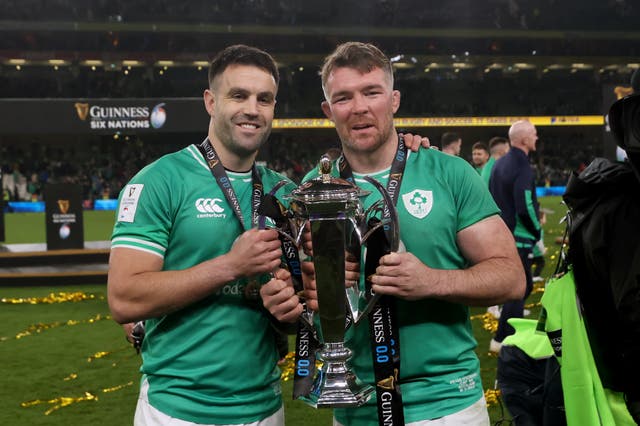 <p>Conor Murray and Peter O’Mahony are retiring from international rugby along with teammate Cian Healy</p>