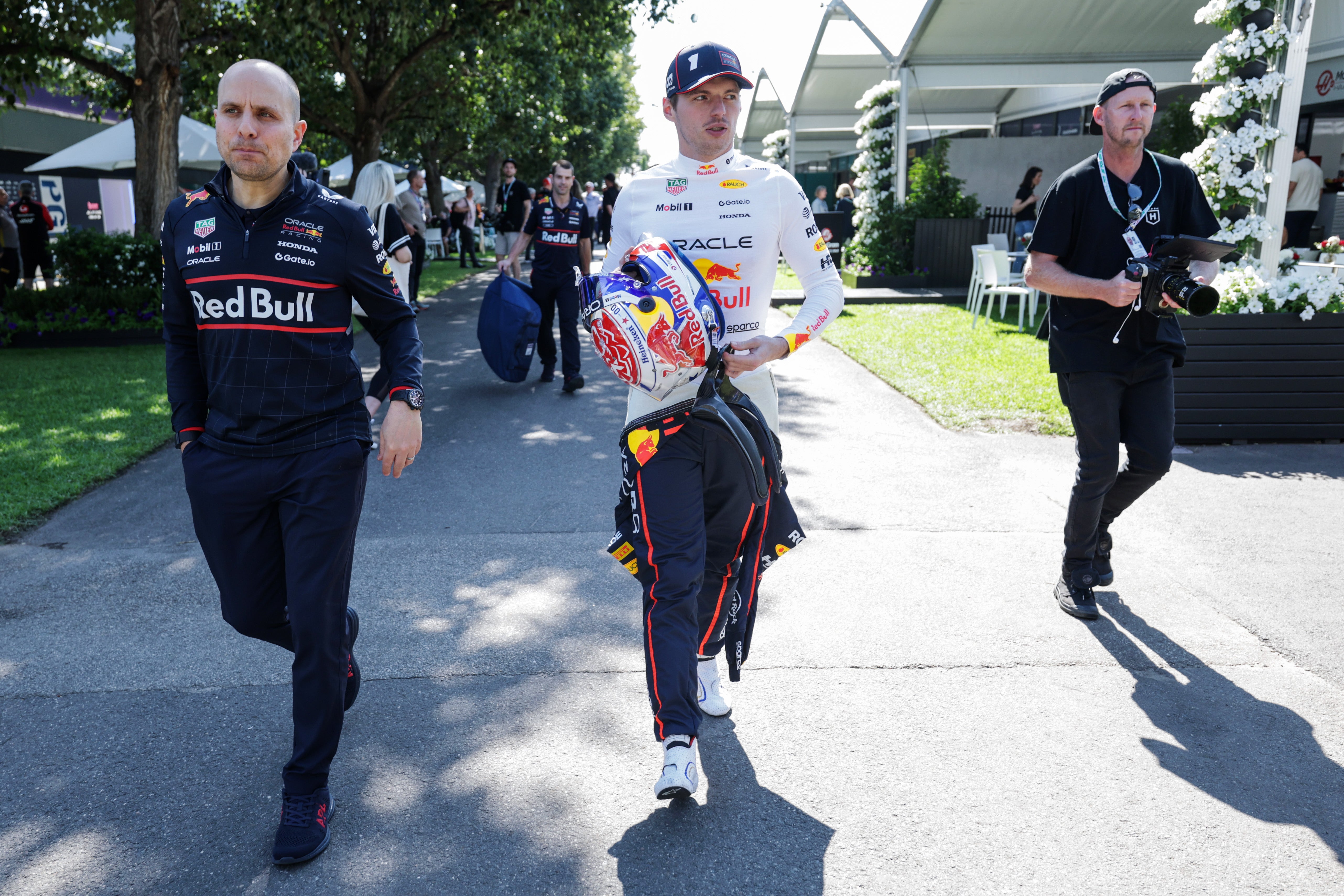 Max Verstappen arrives at Albert Park for Melbourne Grand Prix