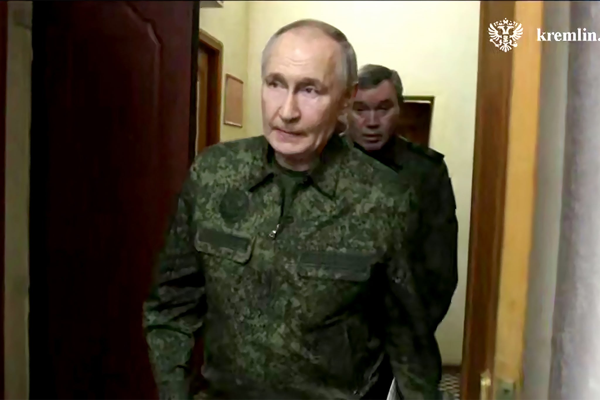 Vladimir Putin visits a command point for the Kursk group of troops involved in the counteroffensive in the Kursk region