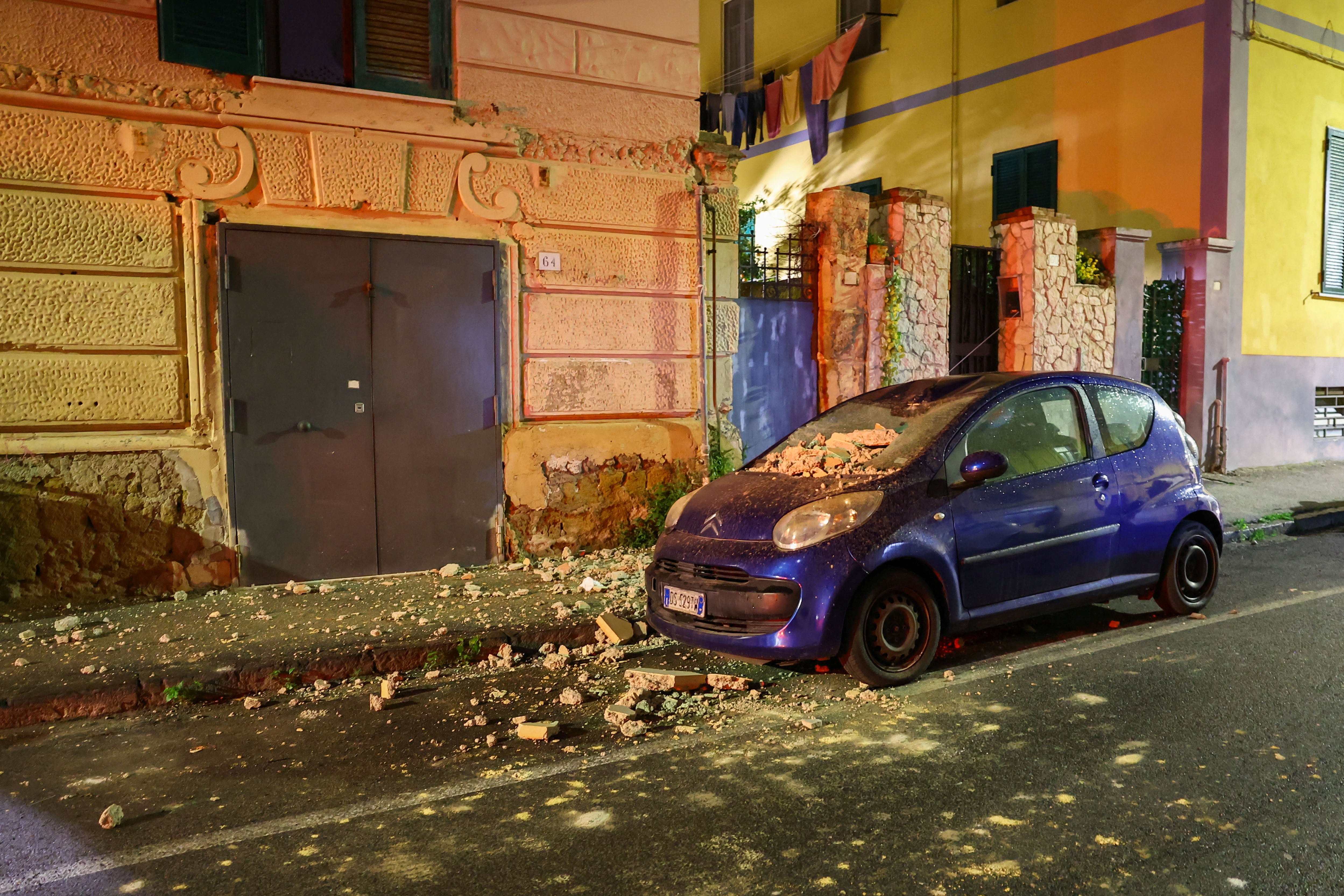 The streets were strewn with rubble after the tremor