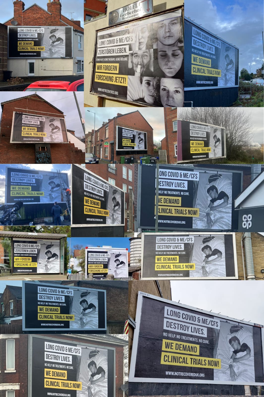 Aaron Campbell launched a nationwide billboard campaign to draw attention to long Covid and demand the government tackle the illness