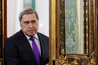 Kremlin aide Yuri Ushakov attends a meeting of Russian president Vladimir Putin and Belarusian president Alexander Lukashenko at the Kremlin