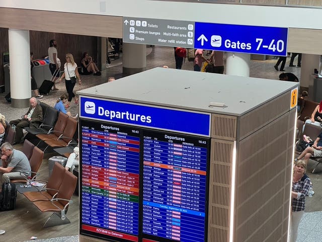 <p>Going places? Departing flights at Bristol airport</p>