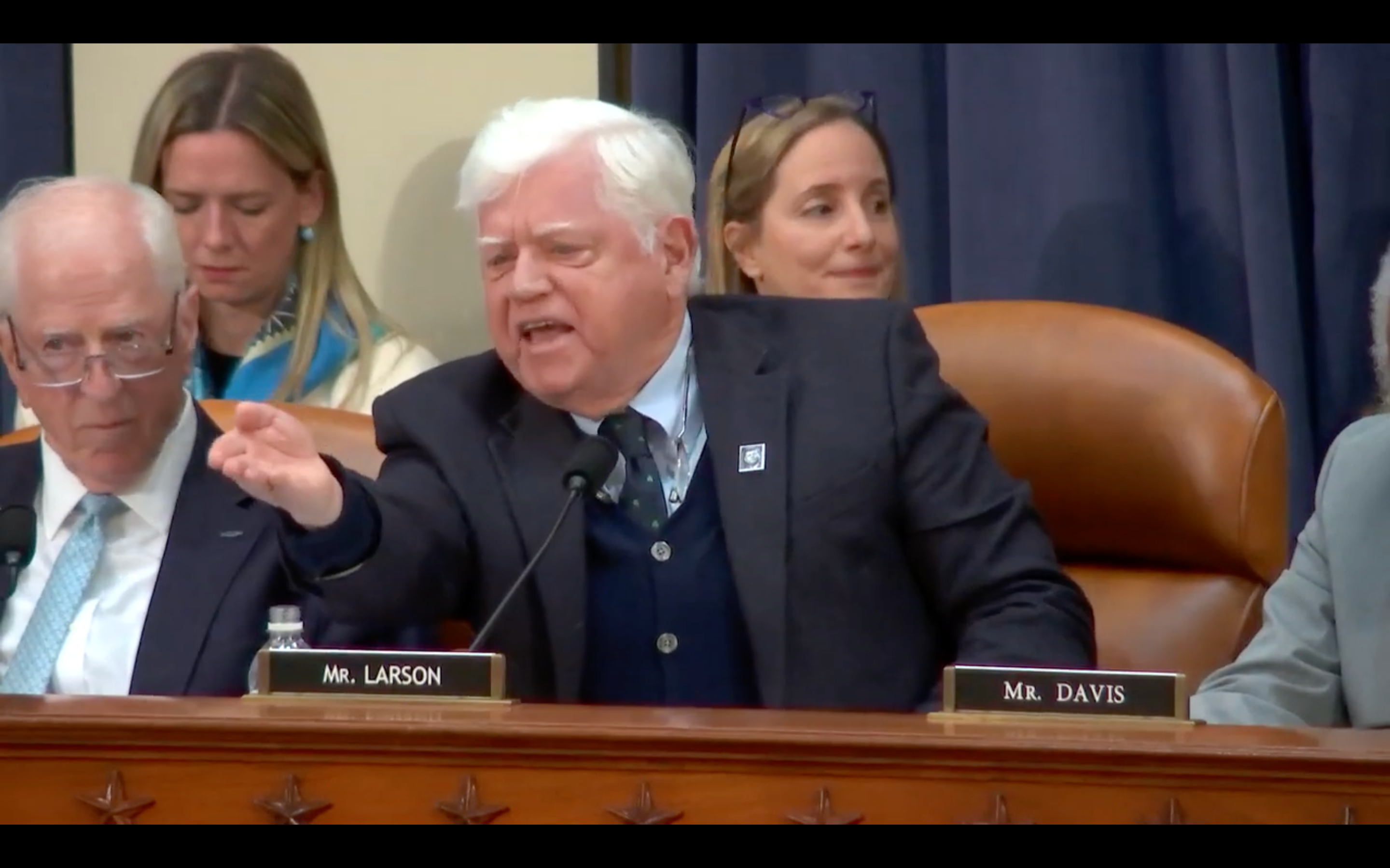 Rep. John Larson angrily calls out Elon Musk's absence during a House committee regarding DOGE