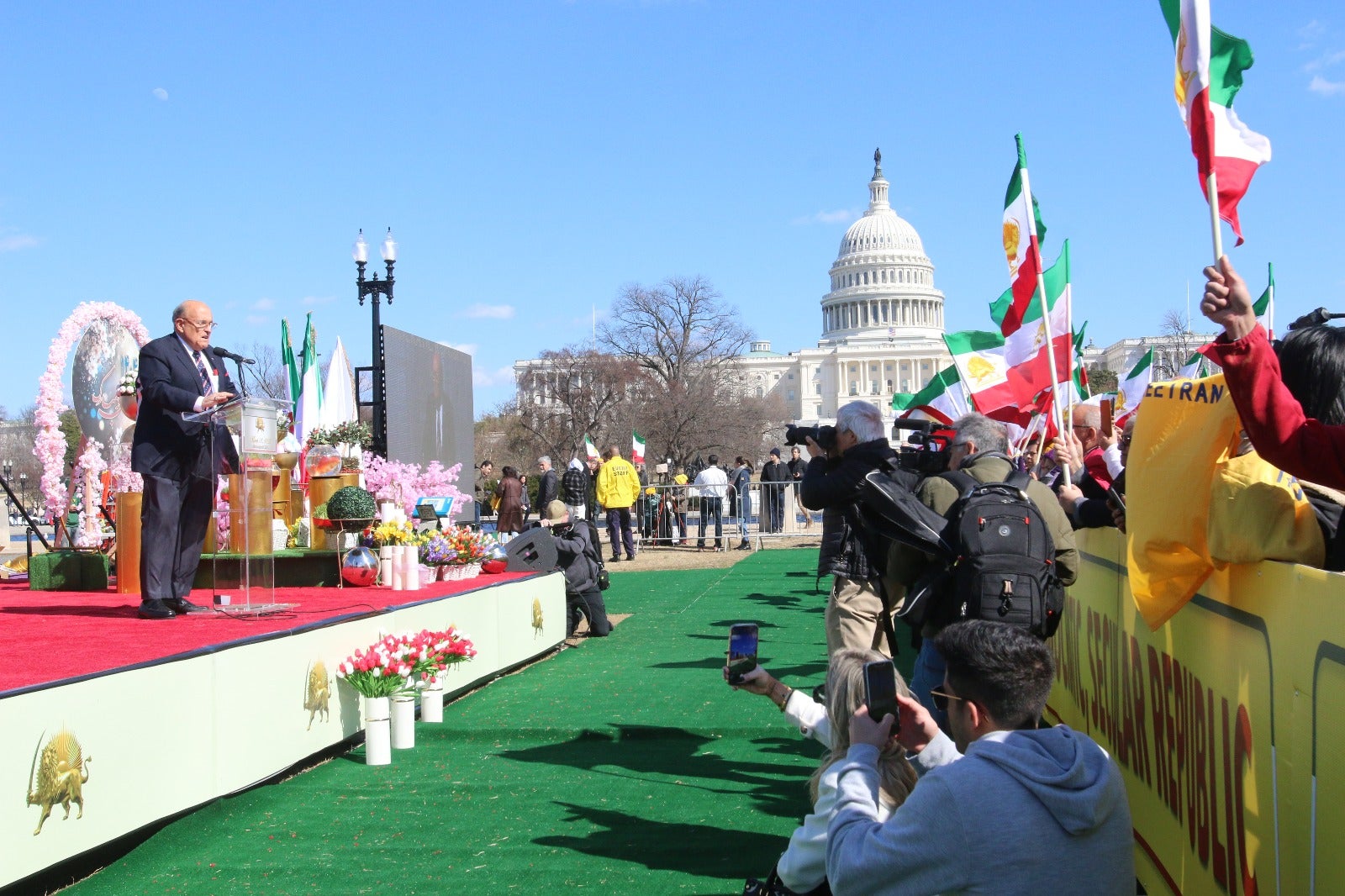 Rudy Giuliani, disbarred former attorney to Donald Trump, spoke at Saturday's rally held by Iranian dissident group NCRI on Saturday, March 8, 2025