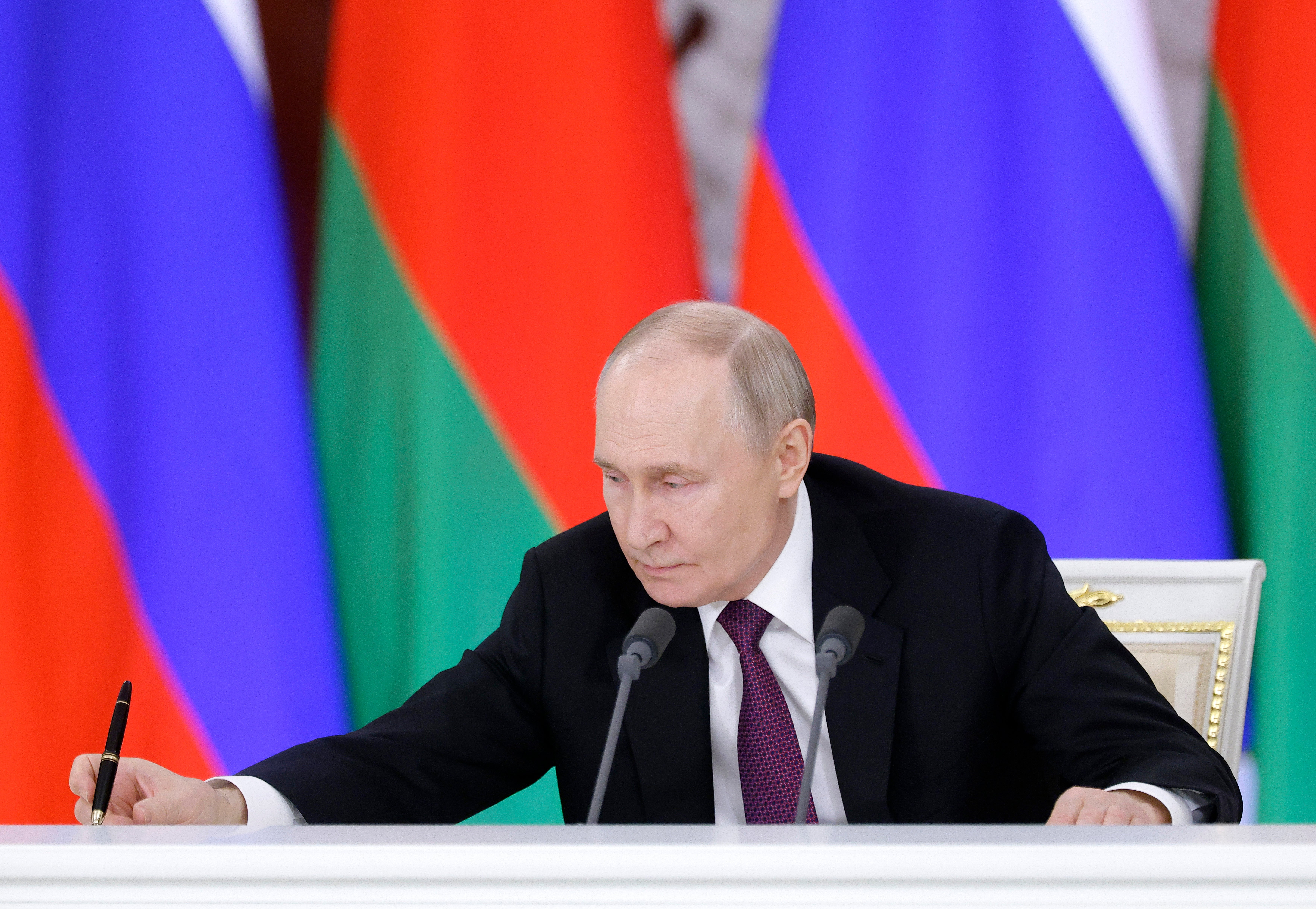 Putin in today's joint press conference with Belarusian president Alexander Lukashenko