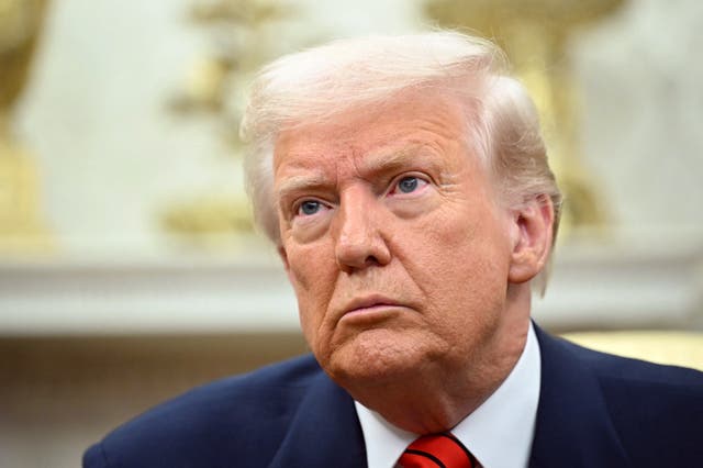 <p>US President Donald Trump listens as he hosts NATO Secretary General Mark Rutte at the White House</p>