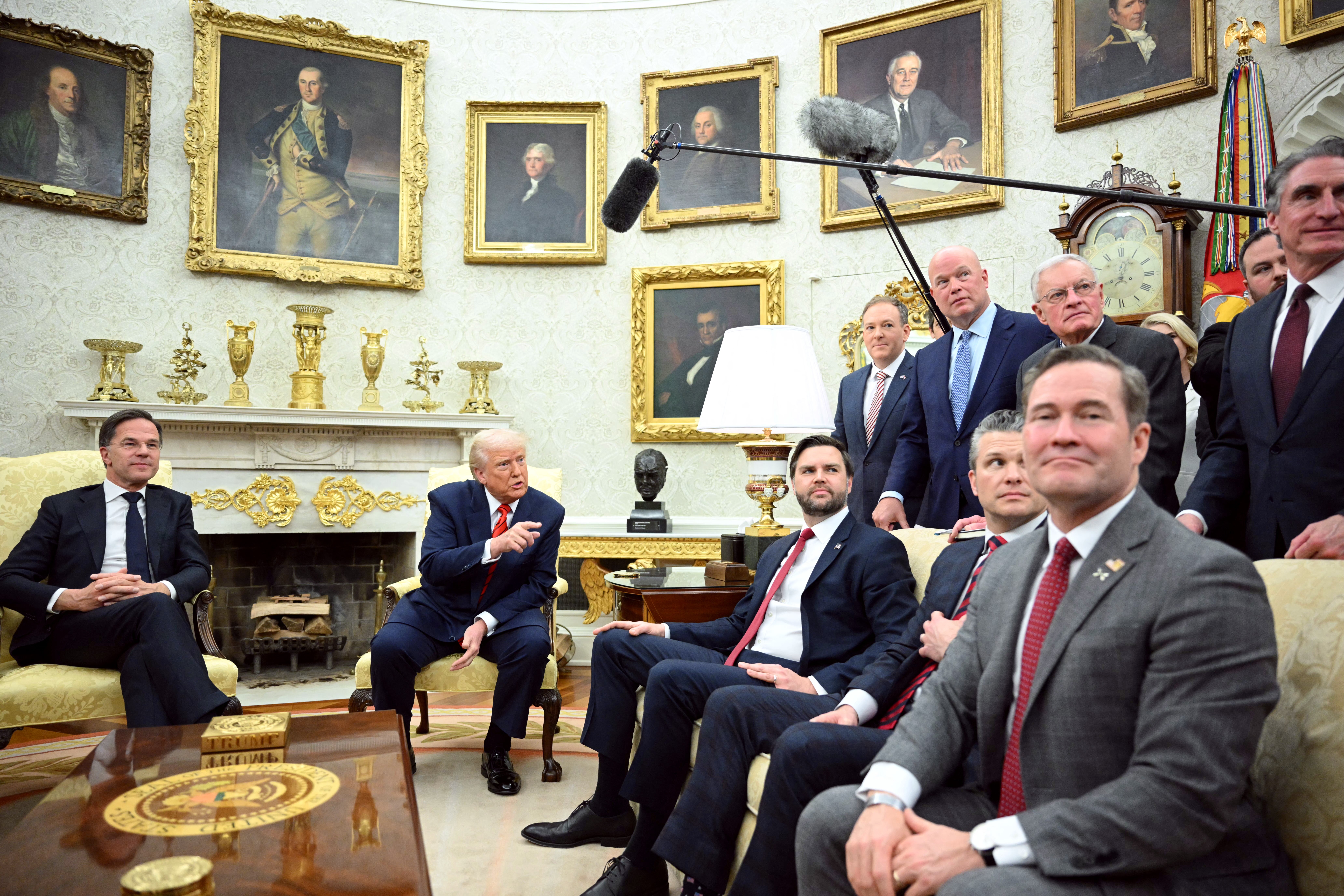 US president Donald Trump hosts Nato secretary general Mark Rutte (left) at the White House