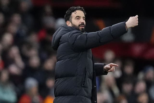 Manchester United manager Ruben Amorim saw his side beat Real Sociedad to reach the Europa League quarter-finals (Nick Potts/PA)