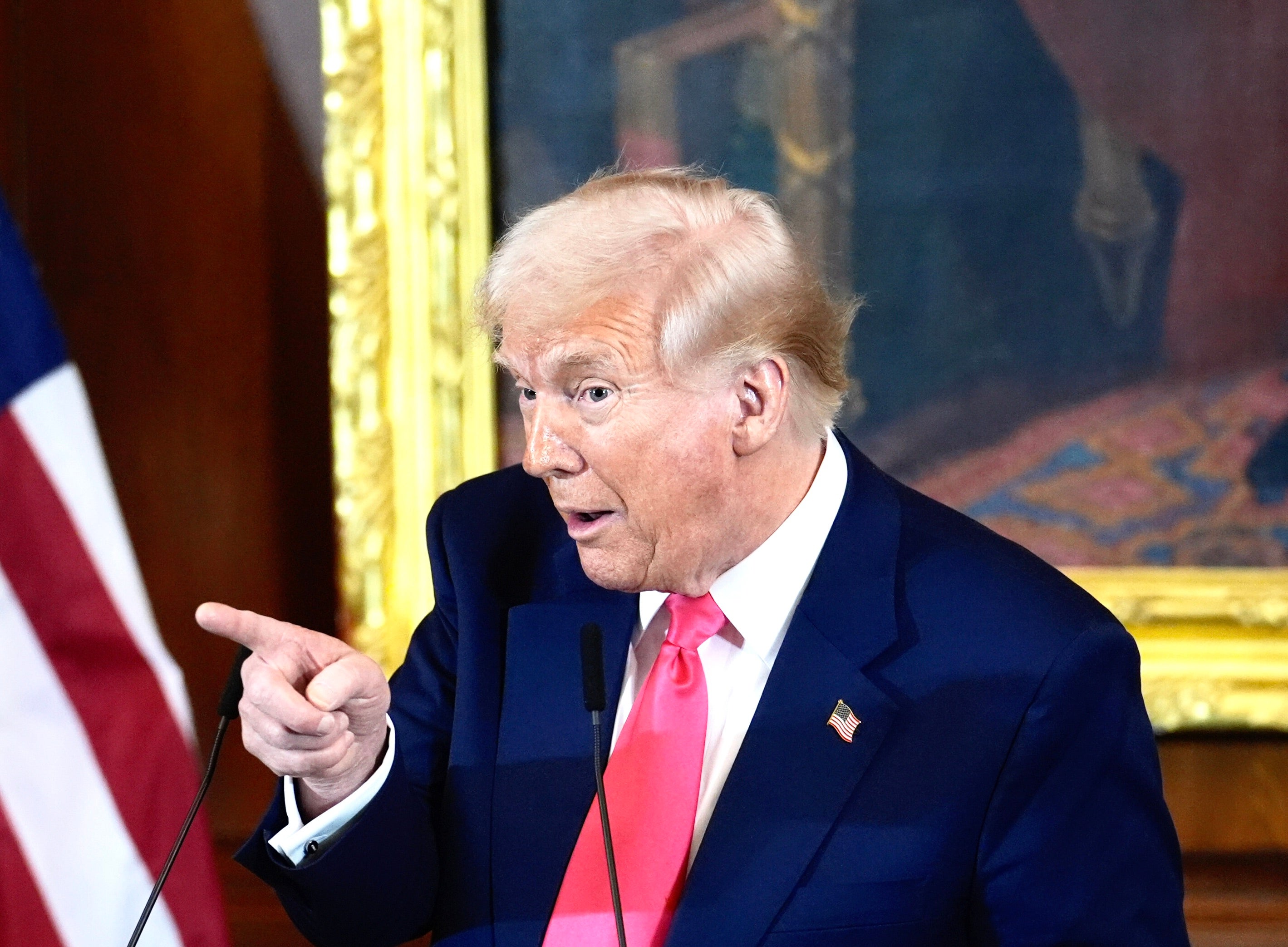 <p> Donald Trump speaks at the annual St. Patrick's Day luncheon at the Capitol in Washington on Wednesday(AP Photo/J. Scott Applewhite)</p>
