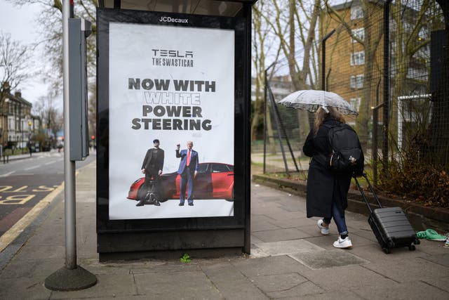 <p>Posters taking a swipe at Elon Musk have appeared across London over recent weeks</p>