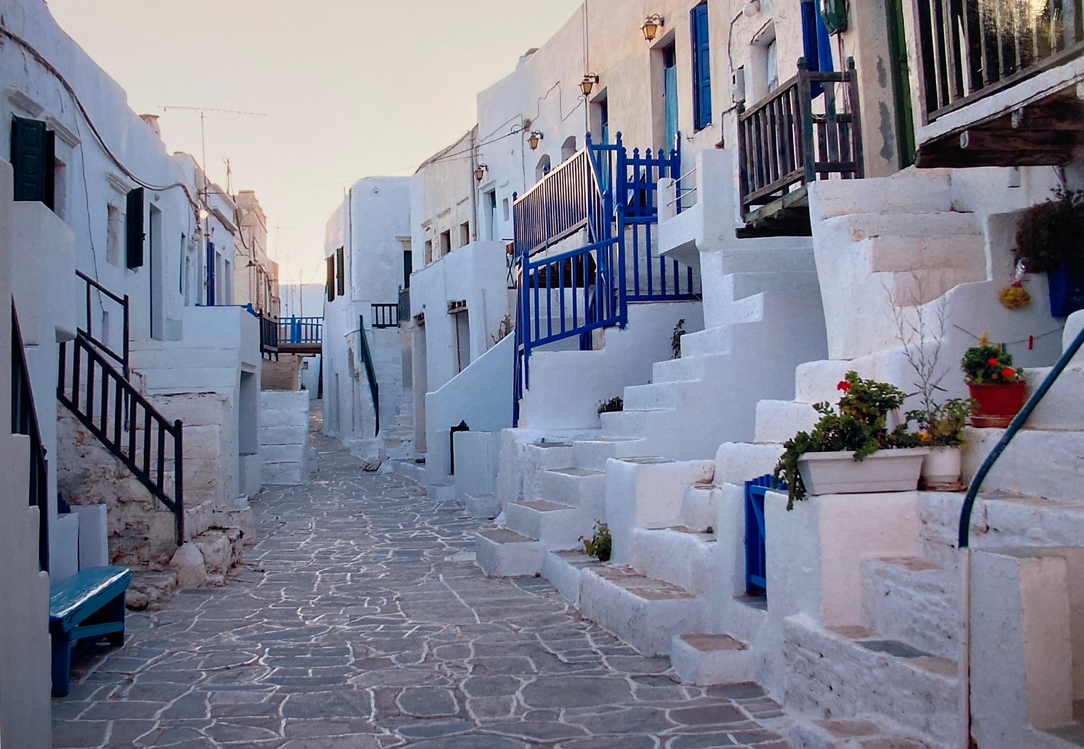 The traditional white buildings of Folegandros