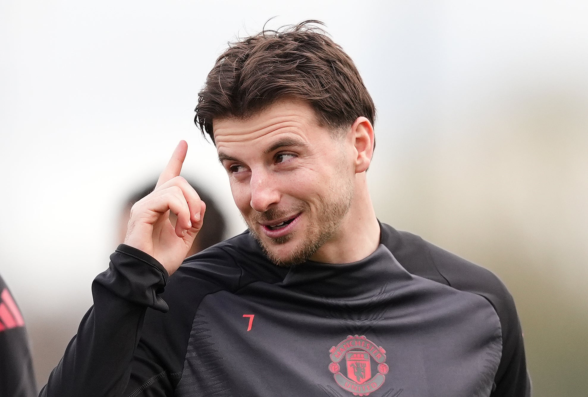 Manchester United's Mason Mount during a training session at Trafford Training Centre, Carrington, Manchester