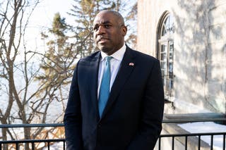 Foreign Secretary David Lammy speaking on the sidelines of the G7 meeting in Quebec