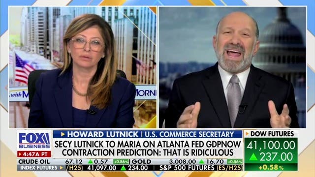 <p>Commerce Secretary Howard Lutnick calls recent forecasts of an economic contraction "ridiculous" and insists that "America is awesome" during an appearance on Fox Business.</p>
