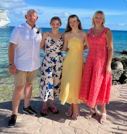 Joscelyne Kerr and family on holiday