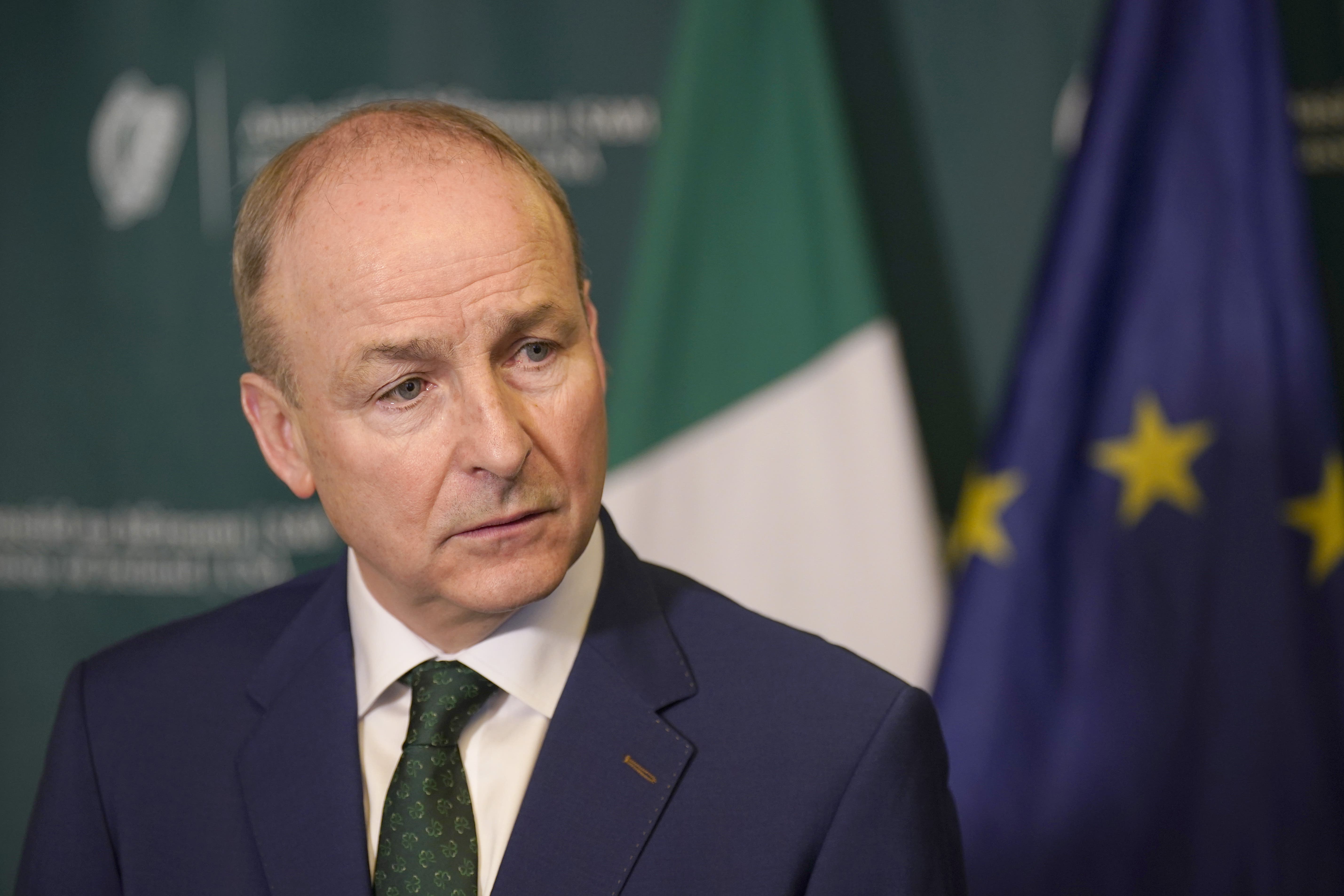 Taoiseach Micheal Martin speaking to the media in Washington DC, on the last day of his week long visit to the US. Picture date: Friday March 14, 2025.