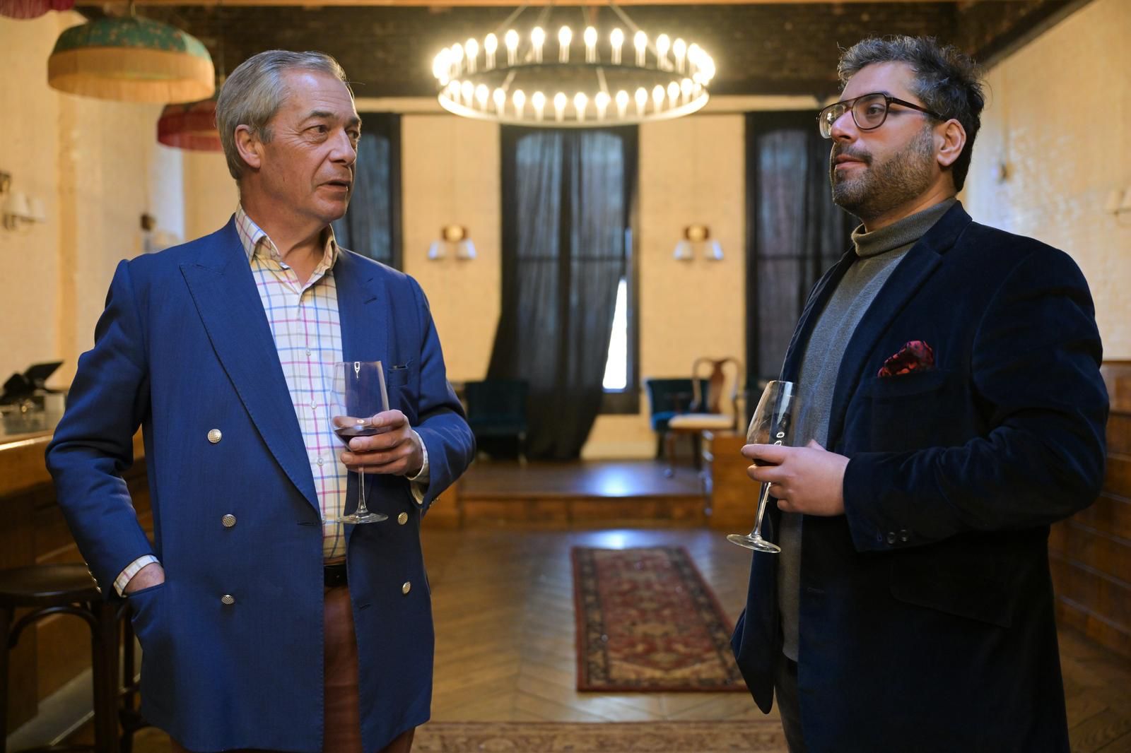 Raheem Kassam (right) with Farage