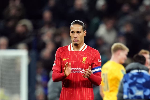 Liverpool captain Virgil van Dijk’s contract situation remains unresolved (Adam Davy/PA)