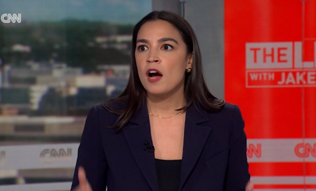<p>Rep. Alexandria Ocasio-Cortez tore into Senate Minority Leader <a href="https://www.huffpost.com/news/topic/chuck-schumer">Chuck Schumer</a> on Thursday during a CNN interview after he revealed he would vote to advance a GOP-backed funding bill </p>
