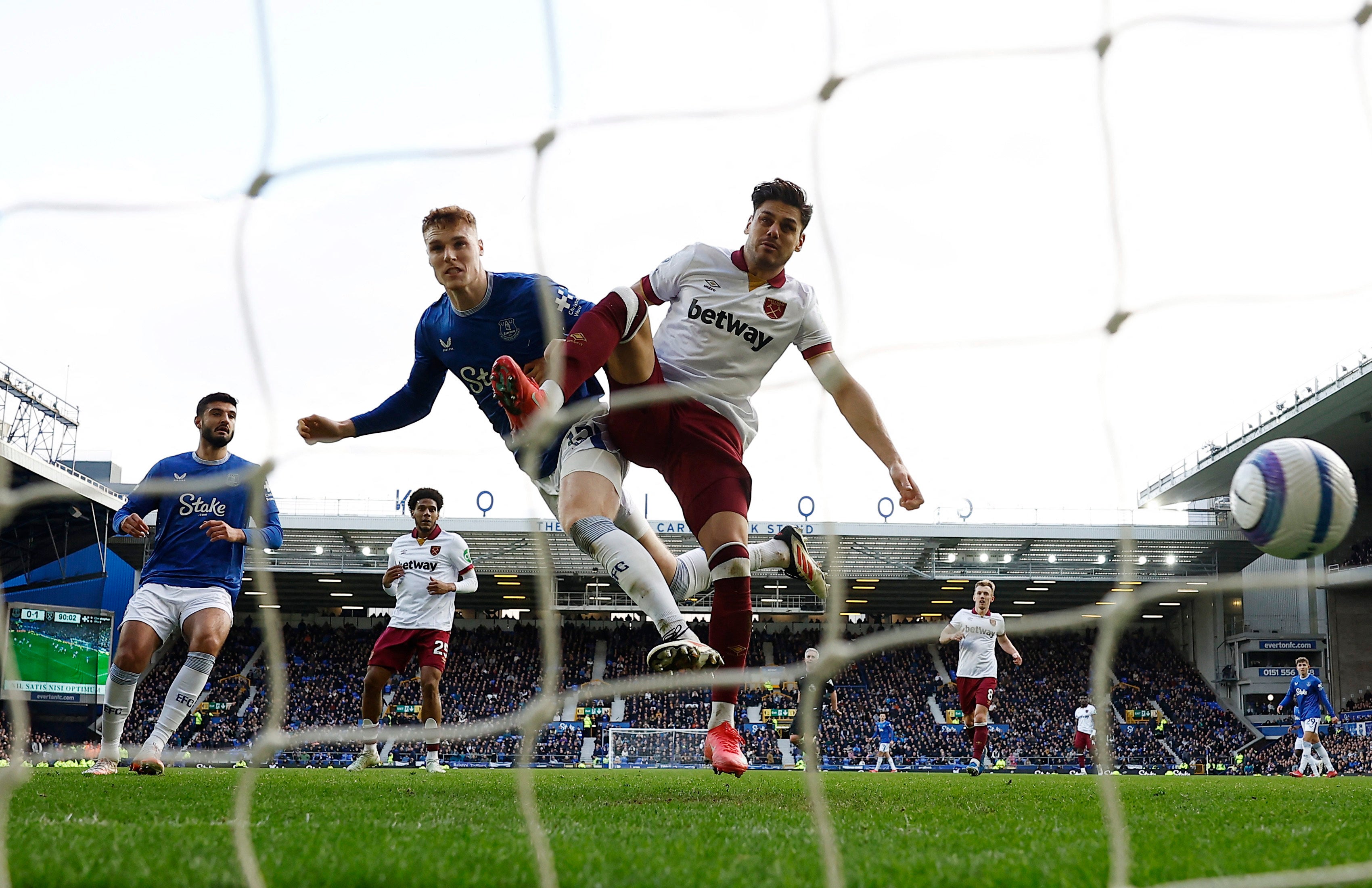 Everton's Jake O'Brien scores their goal