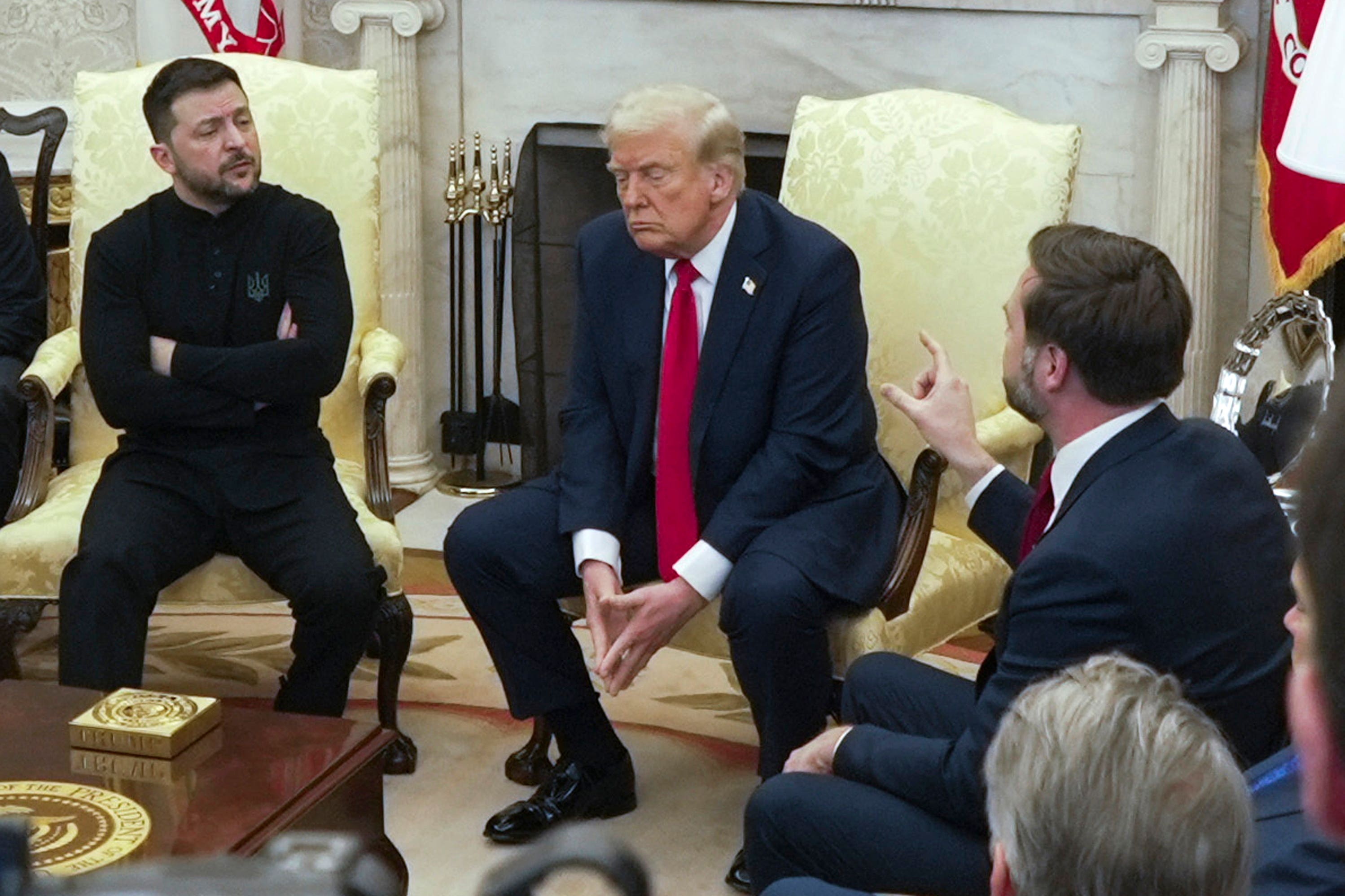 Extraordinary scenes were broadcast from the Oval Office between Volodymyr Zelensky, US President Donald Trump and his vice president JD Vance (AP Photo/ Mystyslav Chernov, File)