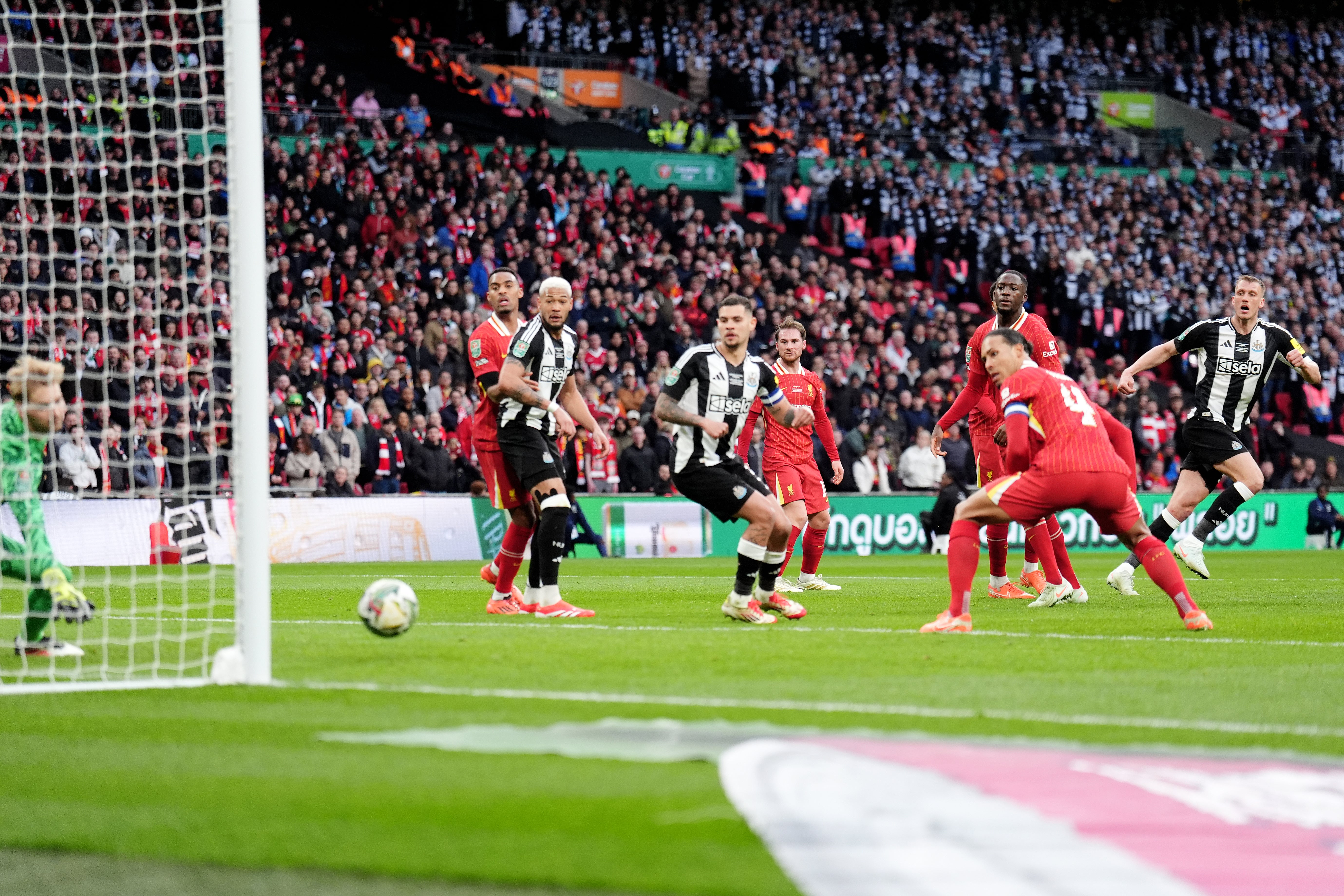 Burn recorded Newcastle's opener with a bumpy head from the edge of the box