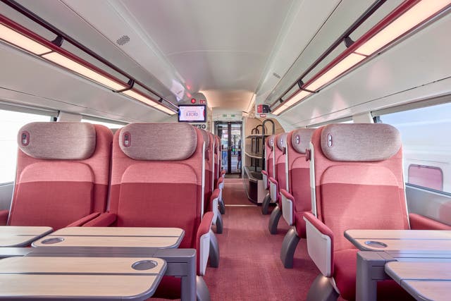 <p>The retro-red seats have 5cm extra legroom</p>