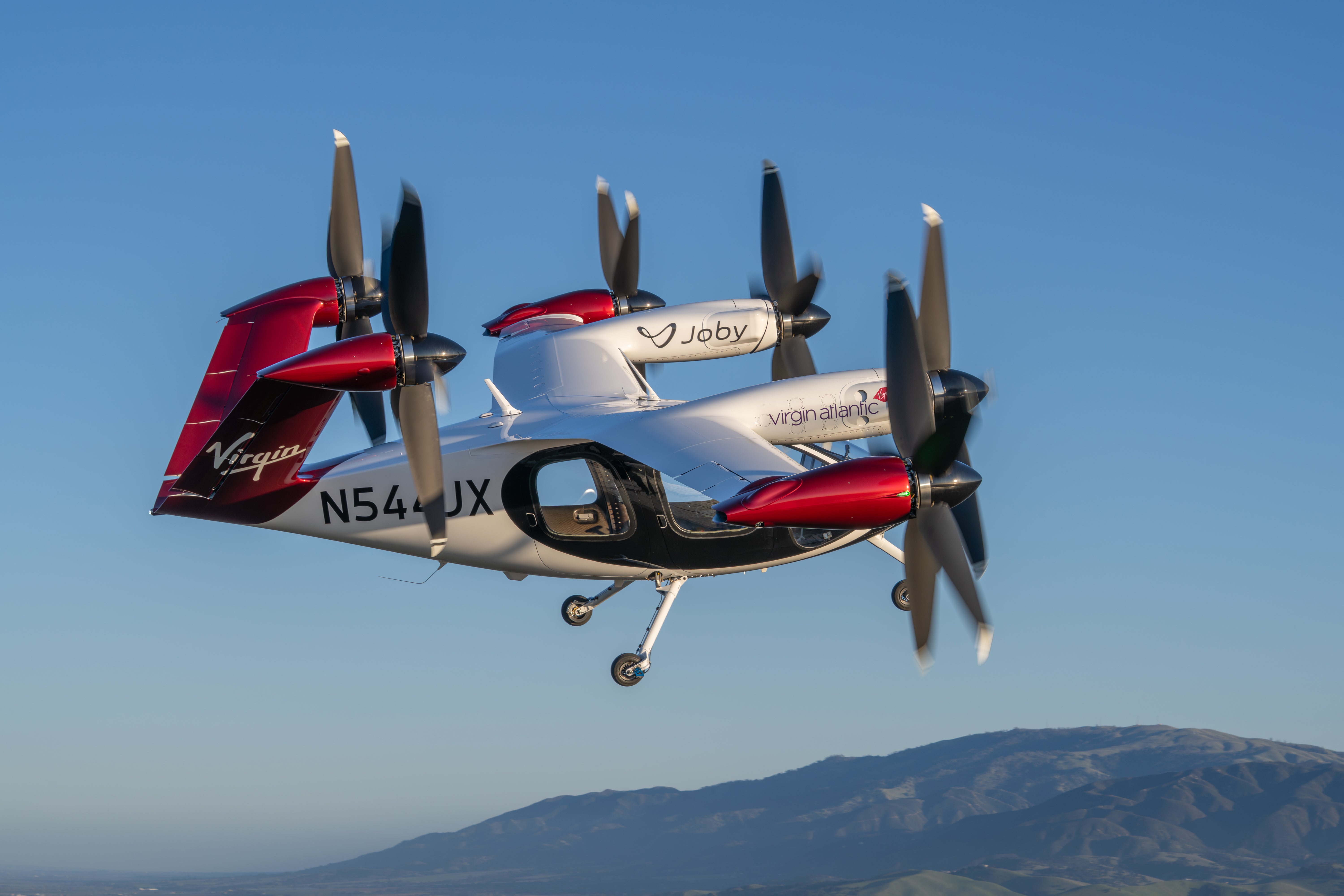 The Joby x Virgin Atlantic flying taxi takes to the air