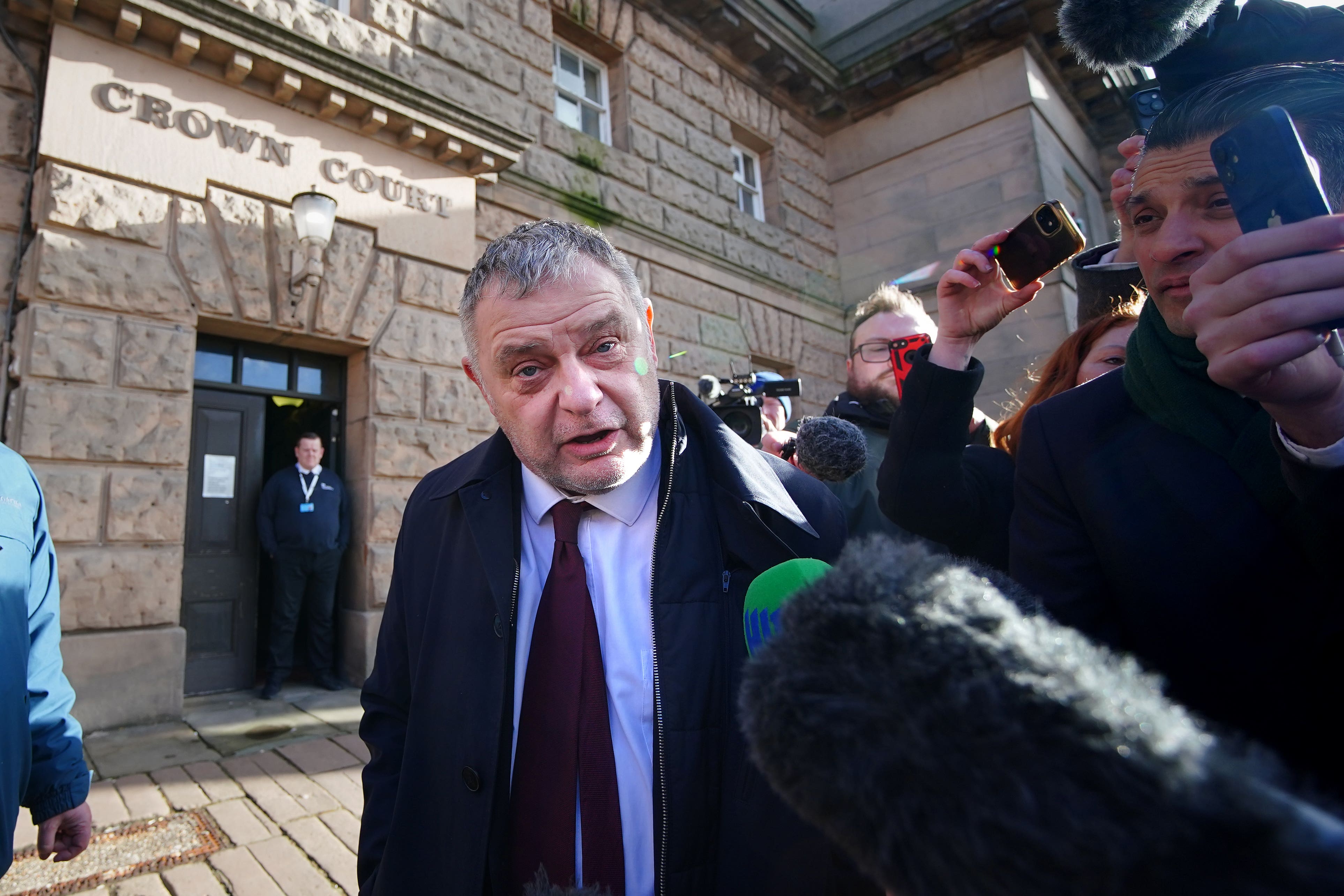 Runcorn and Helsby MP Mike Amesbury leaving Chester Crown Court (PA)