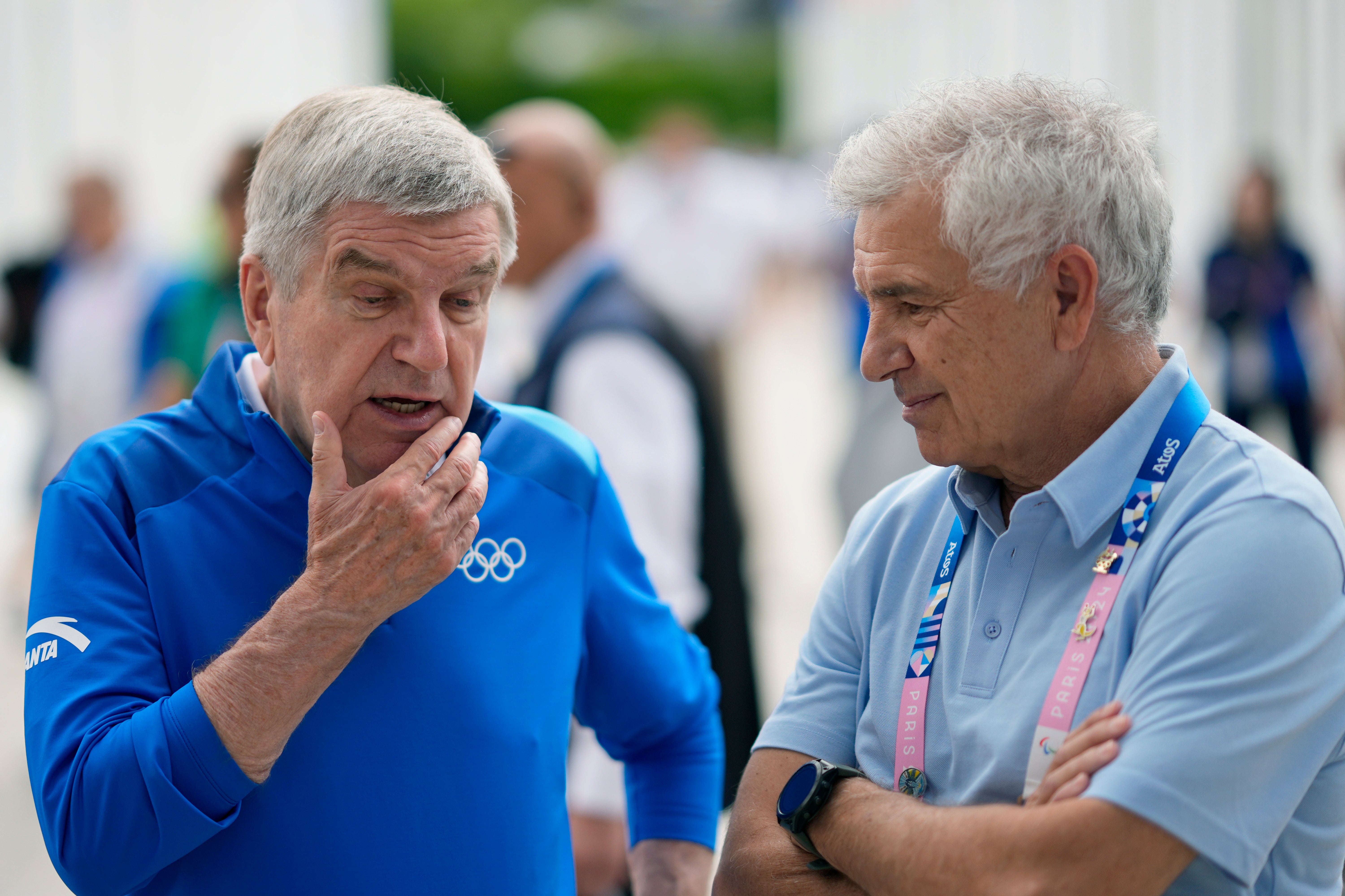 Juan Antonio Samaranch, right, is a current vice-president to Thomas Bach