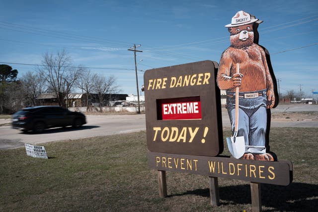 <p>Red flag warnings were issued in multiple states across the central U.S. and High Plains on Monday. The dangerous fire weather comes after wind-whipped flames burned hundreds of homes in Oklahoma last weekend</p>