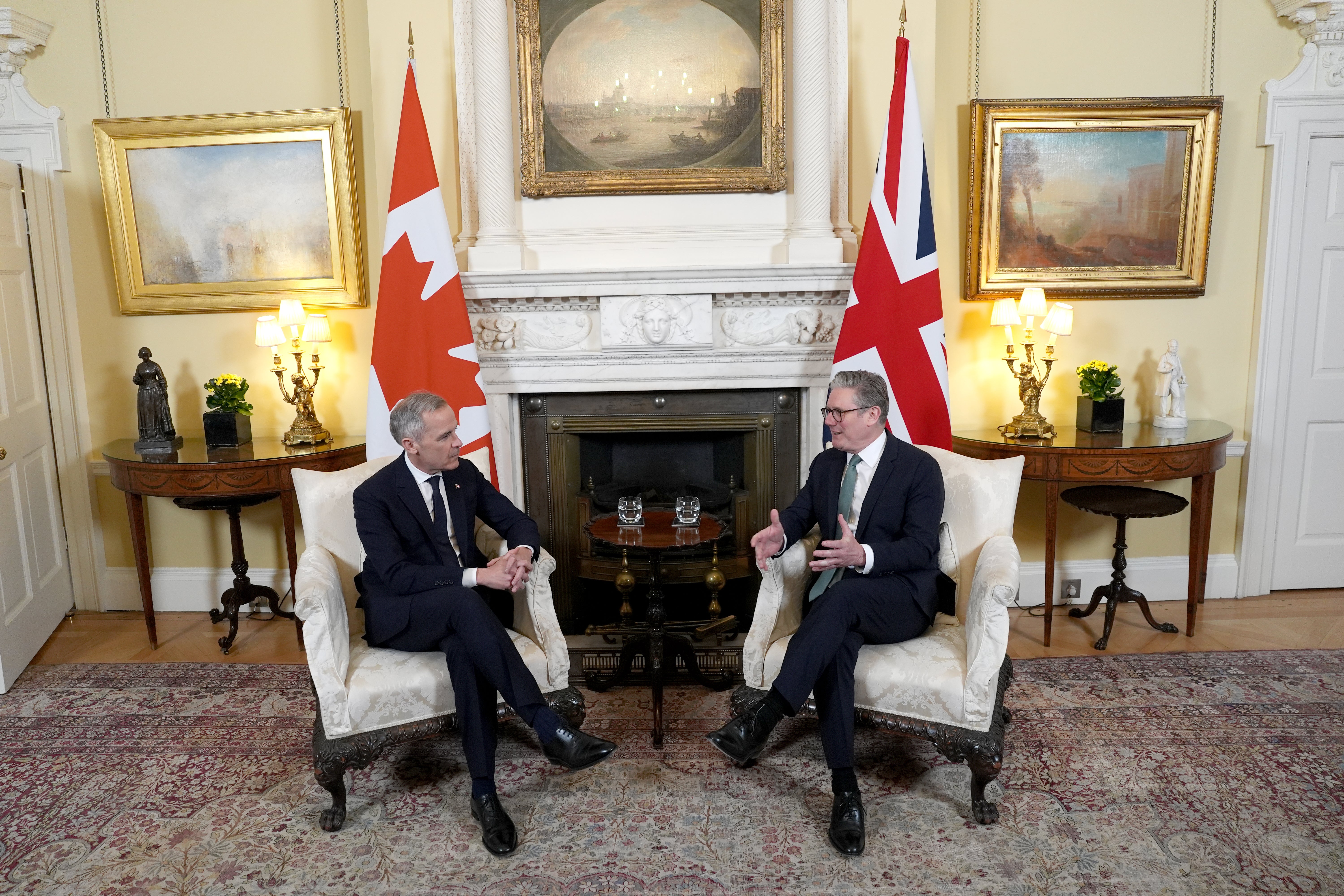 Sir Keir Starmer with Mark Carney in 10 Downing Street (Jordan Pettitt/PA)