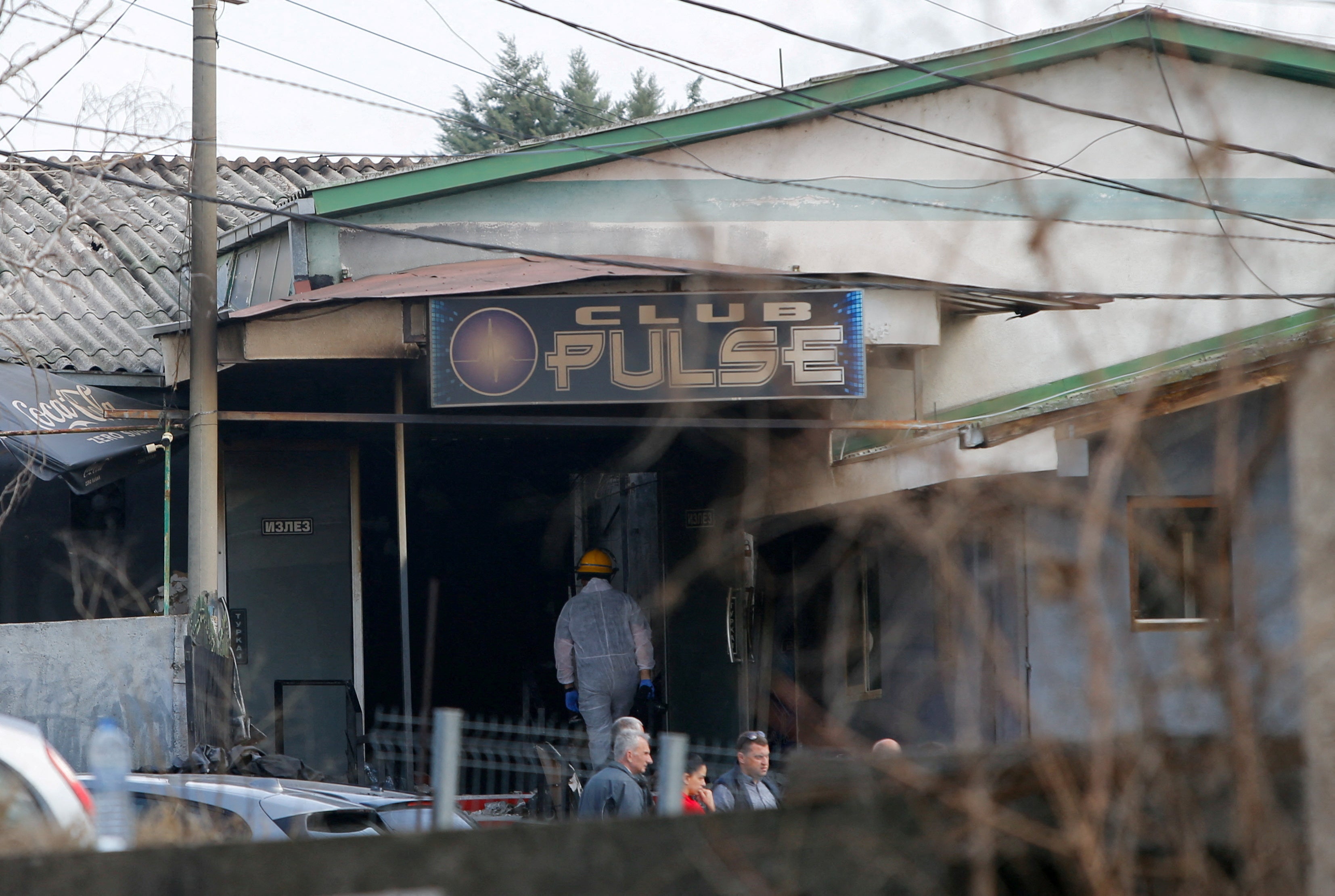 <p>Rescue crews outside Pulse nightclub in the town of Kocani</p>