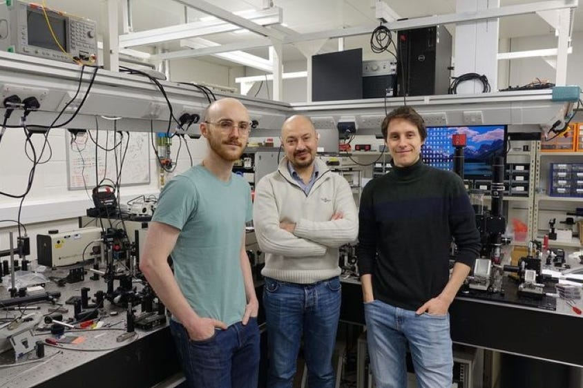 Dr Wallace Jaffray, a post-doctorate research associate, Dr Marcello Ferrera, associate professor of non-photonics, and Sven Stengel, PhD candidate (PA)