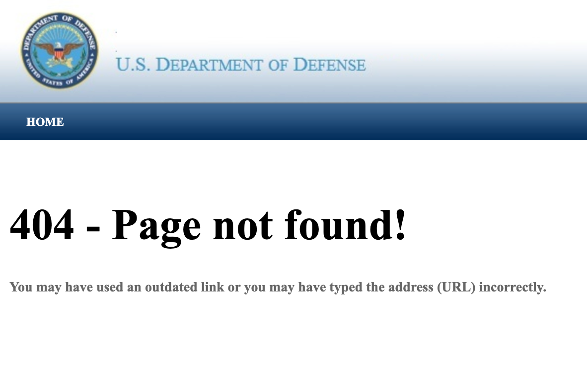 According to an analysis, the Pentagon has decreased at least ten web pages over the units