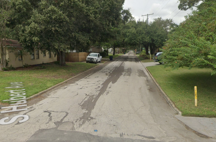 The Tampa joyrider was found nonchalantly slipping a beer when police apprehended him at an intersection between South Hubert Avenue and West Empedrado Street (pictured)