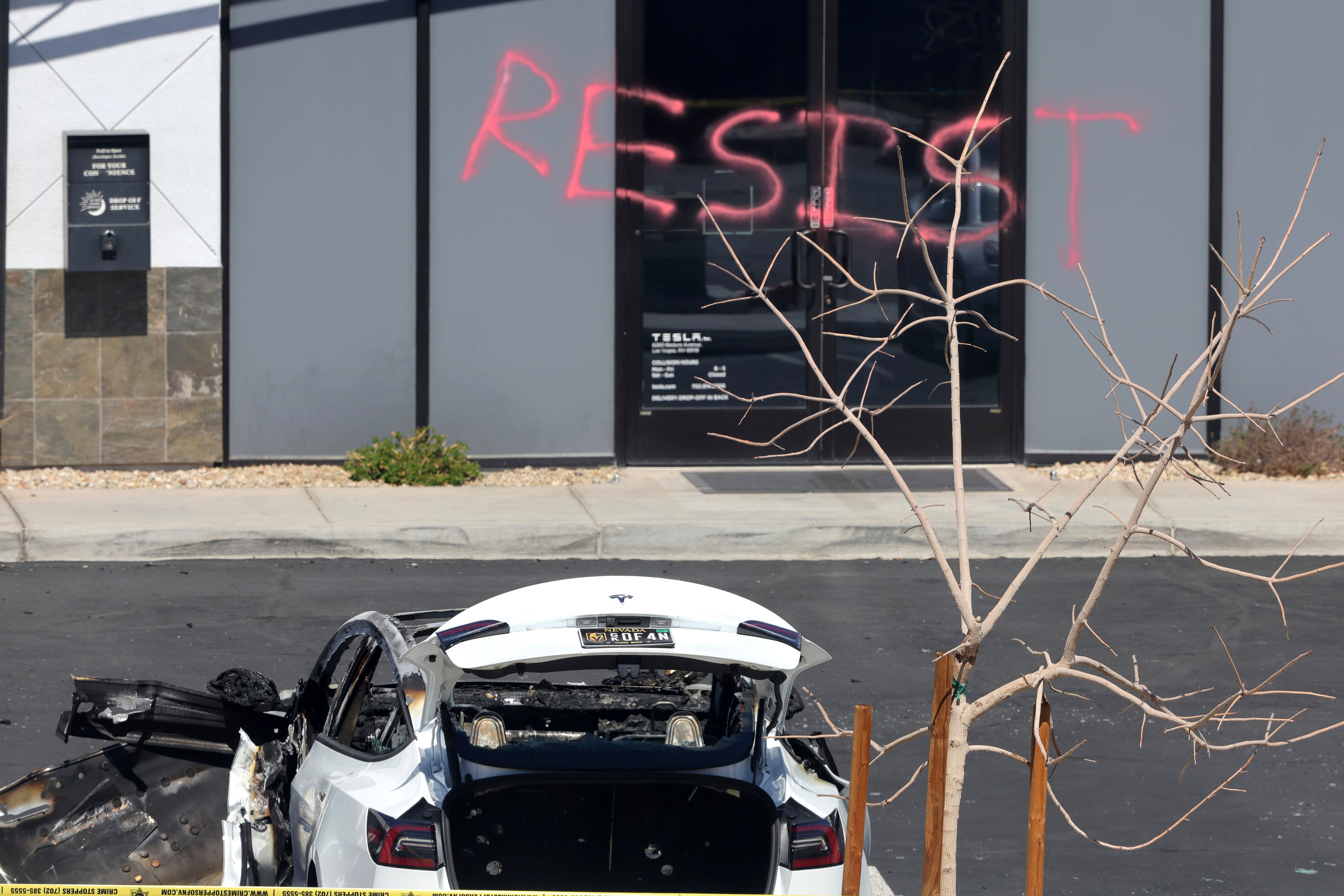 Tesla showrooms and cars have been targeted across the United States - and the world - amid Elon Musk’s growing role in President Donald Trump’s government