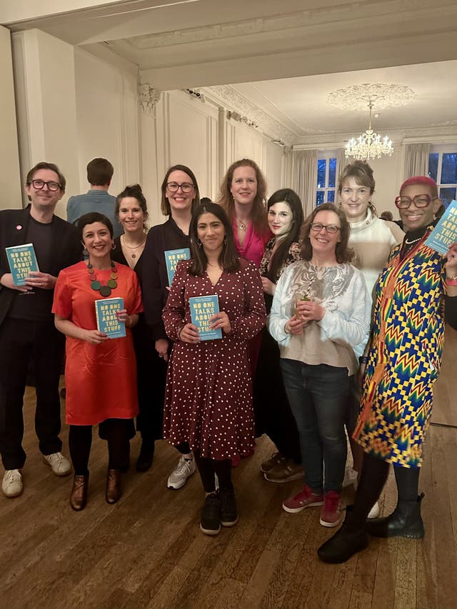 <p>Kat Brown (back row, centre) and contributors to her anthology ‘No One Talks About This Stuff’</p>