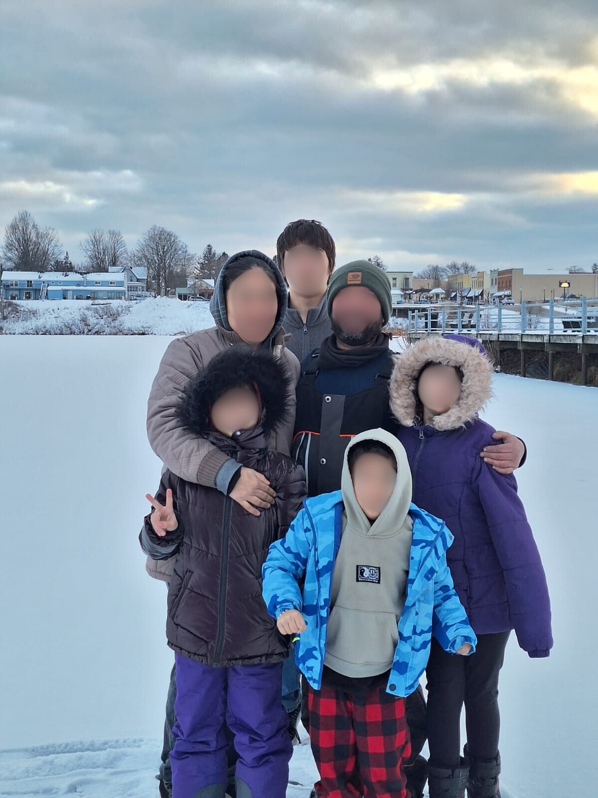 A family, whose faces are blurred to protect their identities, were detained while on the way to take 10-year-old Sara to the hospital. She needed medical care but her parents were ended up in the deportation system instead