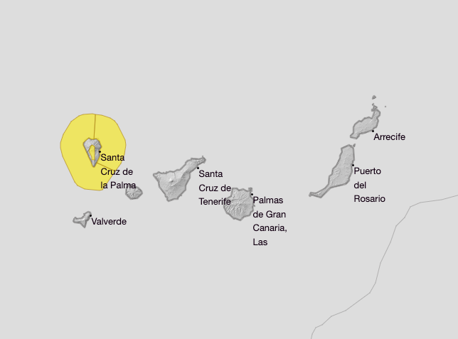 The Spanish weather bureau has issued a warning for strong gusty winds on La Palma on Thursday