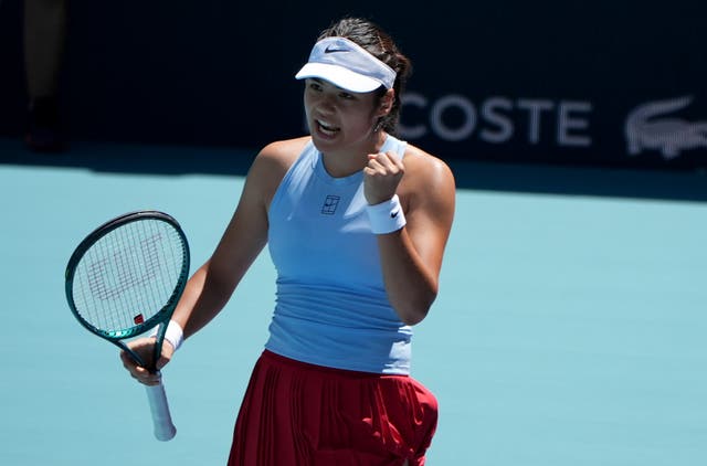 <p>Emma Raducanu is playing her first tournament since a first-round exit in Indian Wells earlier this month</p>